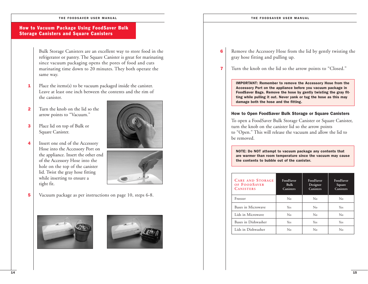 FoodSaver Vac800/Vac820 User Manual | Page 9 / 20