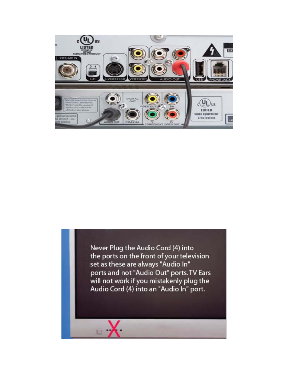 Tips – plug in audio cord tip 1, Tip 2 | TV Ears Headphone User Manual | Page 3 / 9