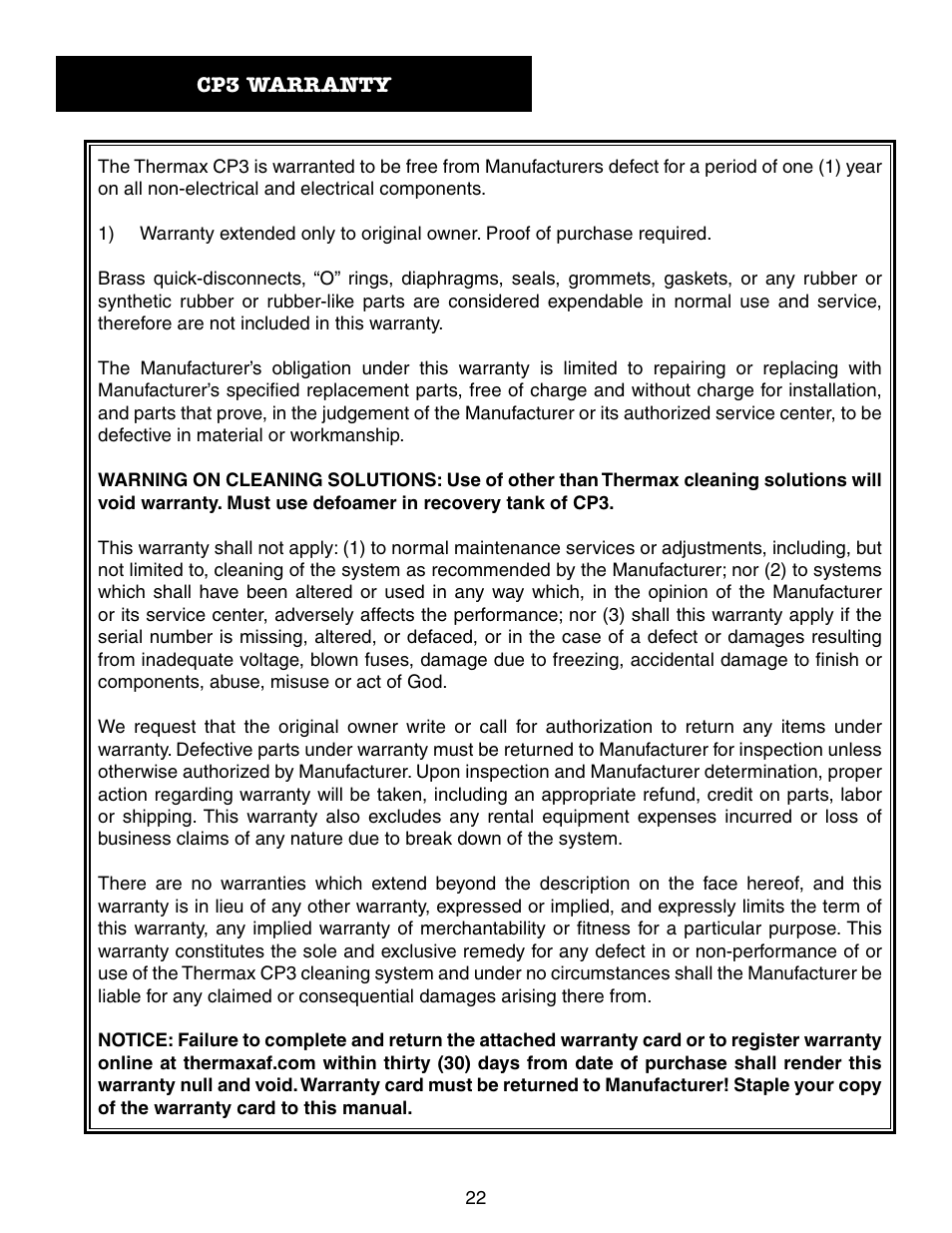 Thermax CP3 User Manual | Page 23 / 24