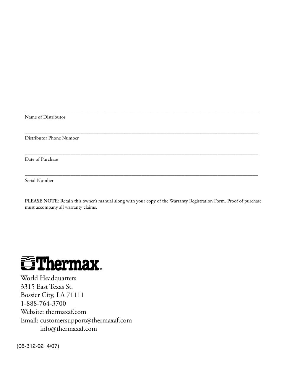 Thermax CP3 User Manual | Page 24 / 24