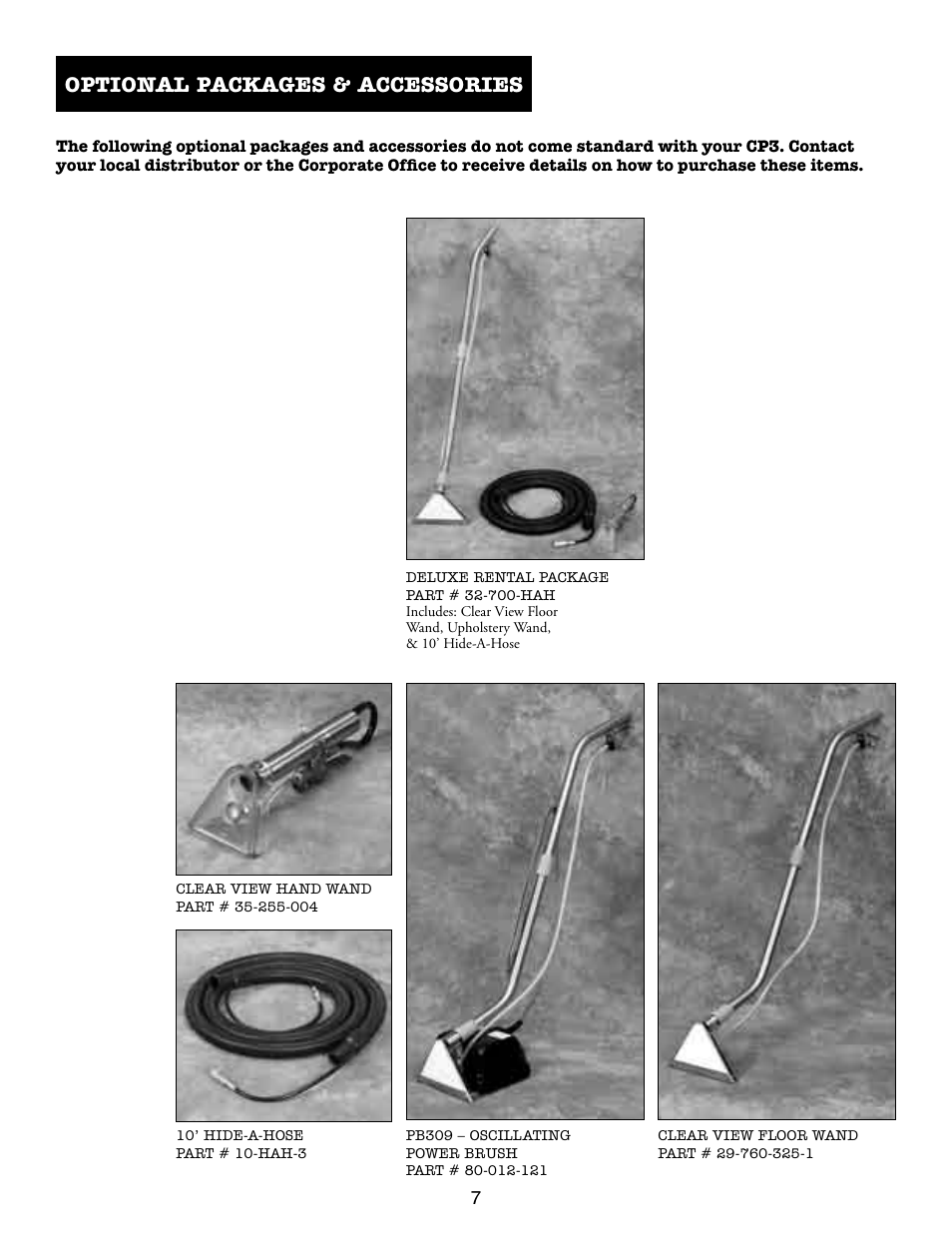 Optional packages & accessories | Thermax CP3 User Manual | Page 8 / 24