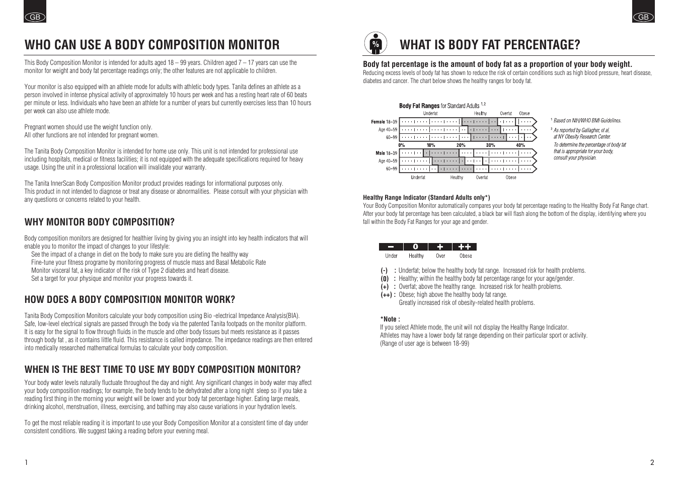 What is body fat percentage, Who can use a body composition monitor | Tanita BC 548 User Manual | Page 2 / 19