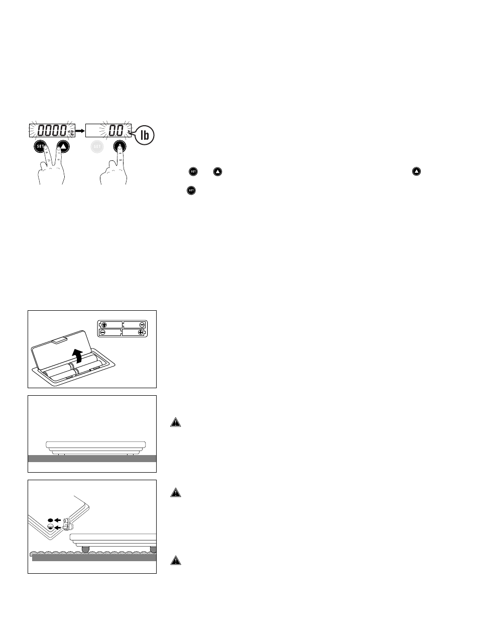 Preparations before use, Useful features of the tbf-621, Inserting the batteries | Positioning the monitor, Attaching the support feet (carpet use only) | Tanita TBF-621 User Manual | Page 6 / 11