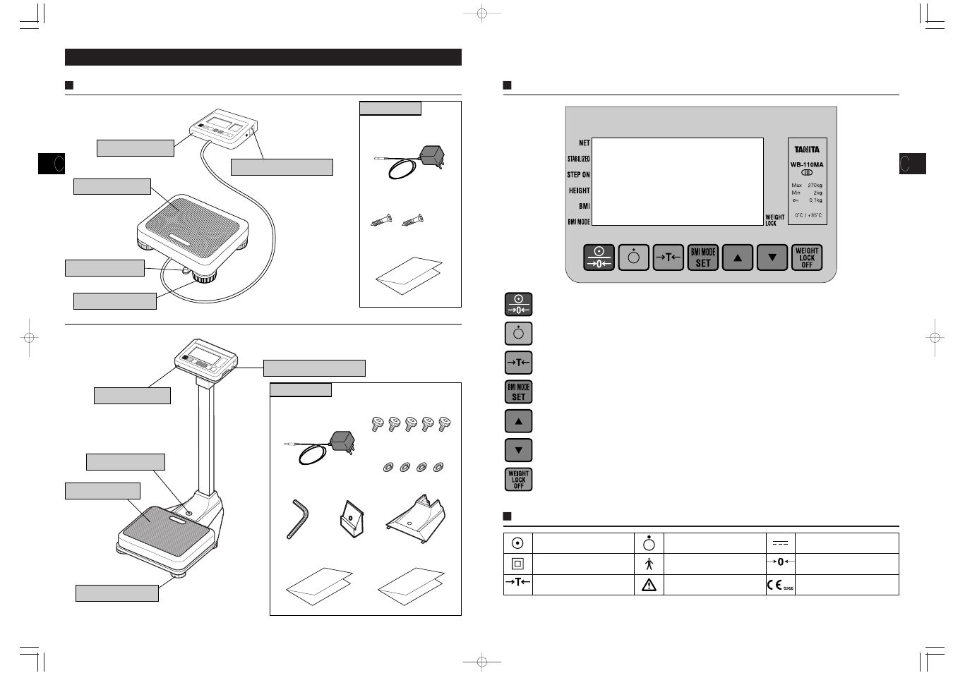 Montaggio prodotto e componenti | Tanita WB-110MA User Manual | Page 25 / 37