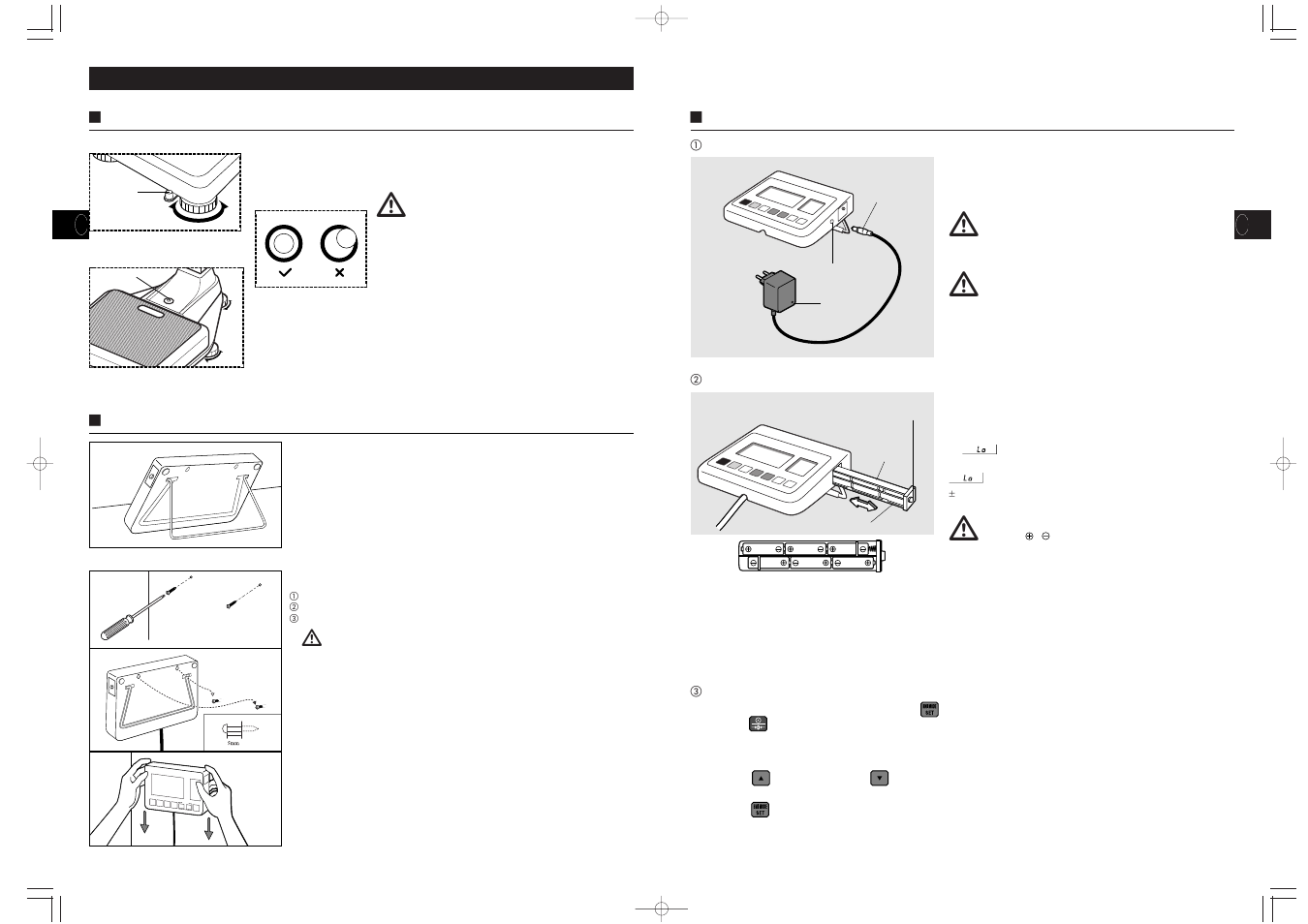 Avvertenza, Attenzione, Preparazione per l’uso | Tanita WB-110MA User Manual | Page 26 / 37