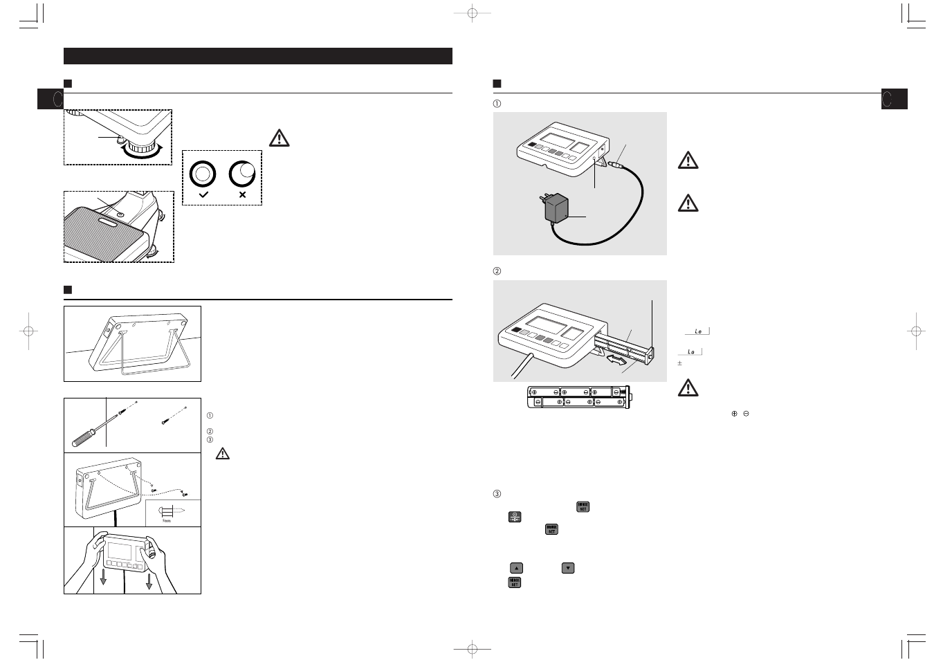 Caution, Warning, Preparation for use | Tanita WB-110MA User Manual | Page 5 / 37