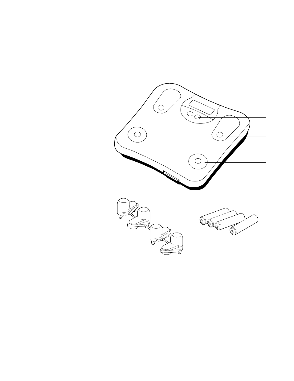 Features and functions, Components, Measuring platform | Accessories | Tanita 2001 User Manual | Page 4 / 11