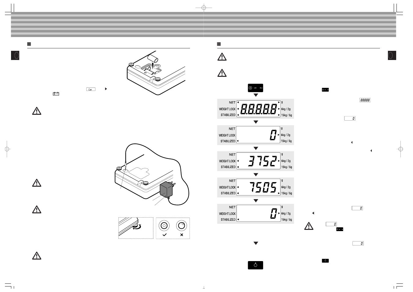 Betriebsanleitung, Betriebsvorbereitungen | Tanita TL-150MA User Manual | Page 11 / 37