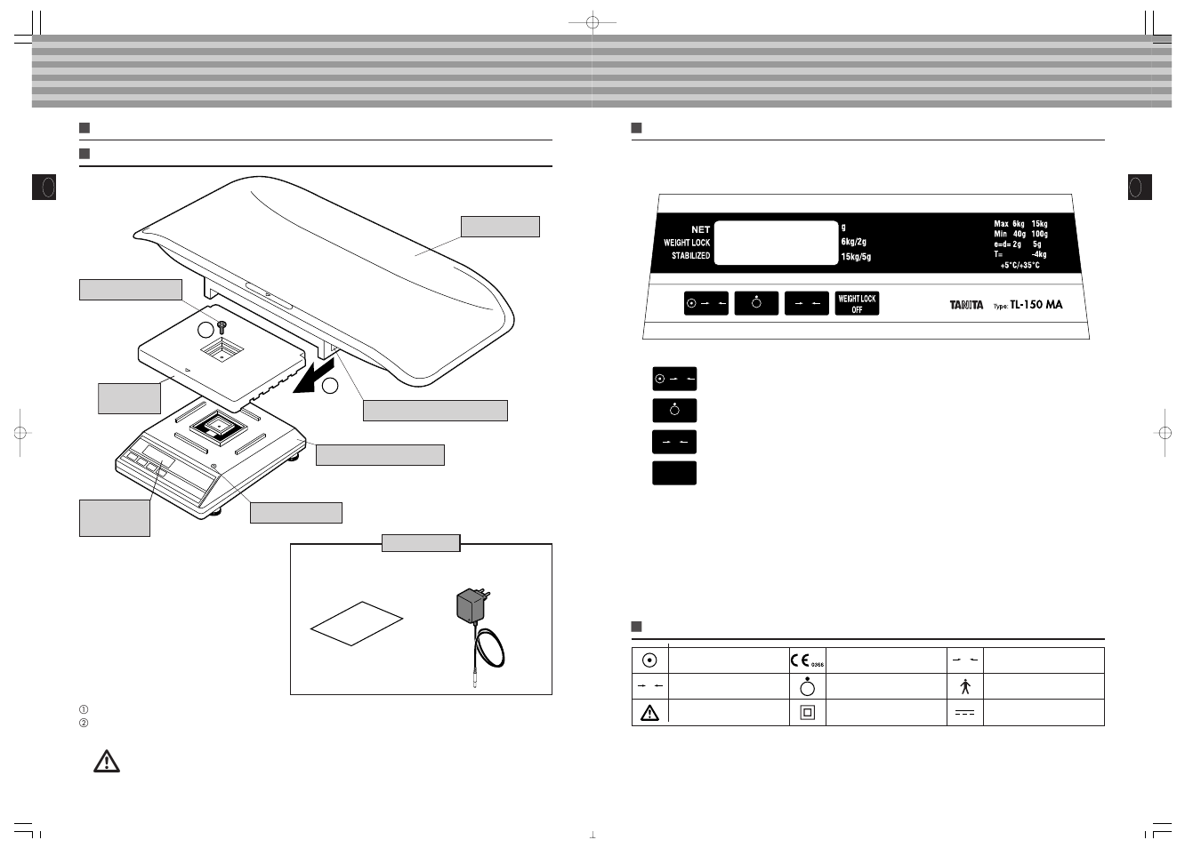 Composition et assemblage de l'appareil, Danger | Tanita TL-150MA User Manual | Page 16 / 37