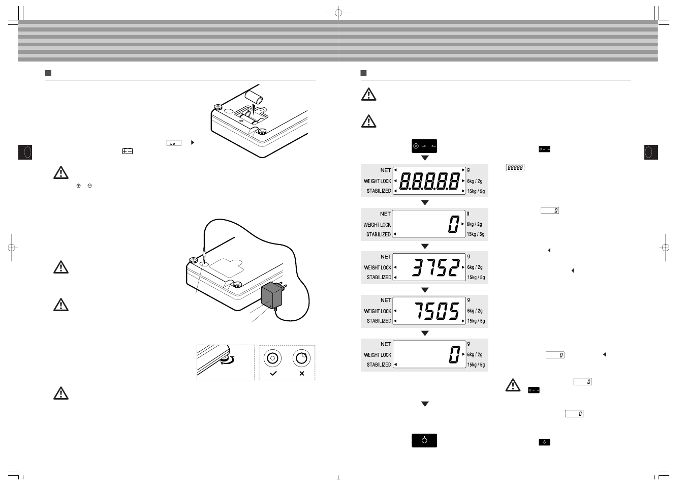 Instrucciones de funcionamiento, Preparación para el uso | Tanita TL-150MA User Manual | Page 35 / 37