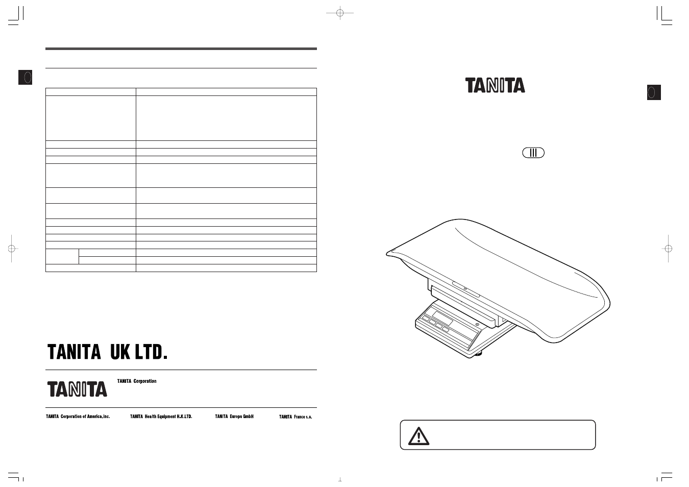 Elektronische waage, Tl-150ma, Bedienungsanleitung | Specifications, Für kleinkinder und säuglinge | Tanita TL-150MA User Manual | Page 7 / 37