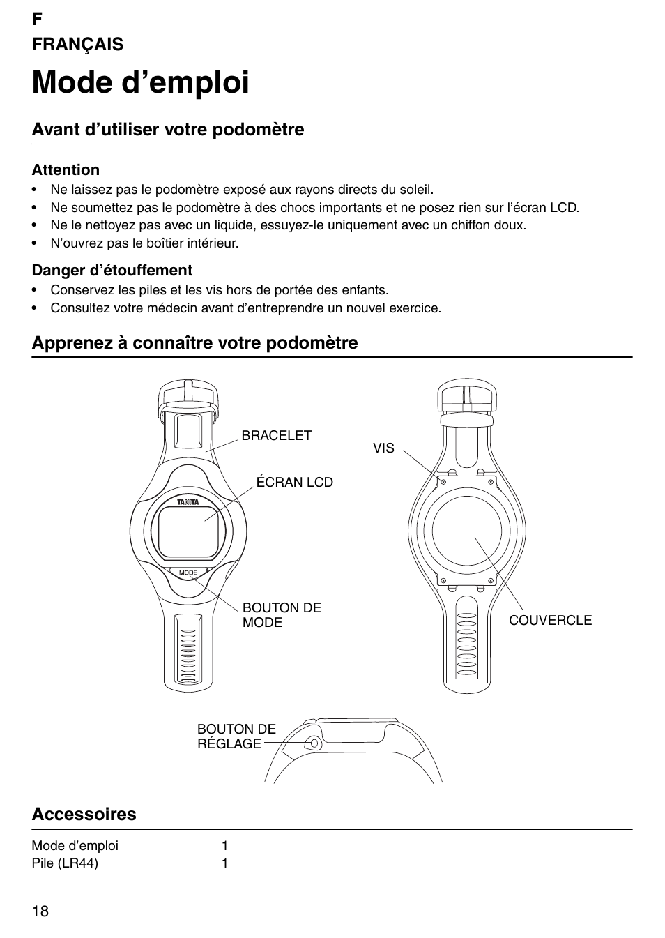 Mode d’emploi | Tanita Step PD642 User Manual | Page 18 / 72