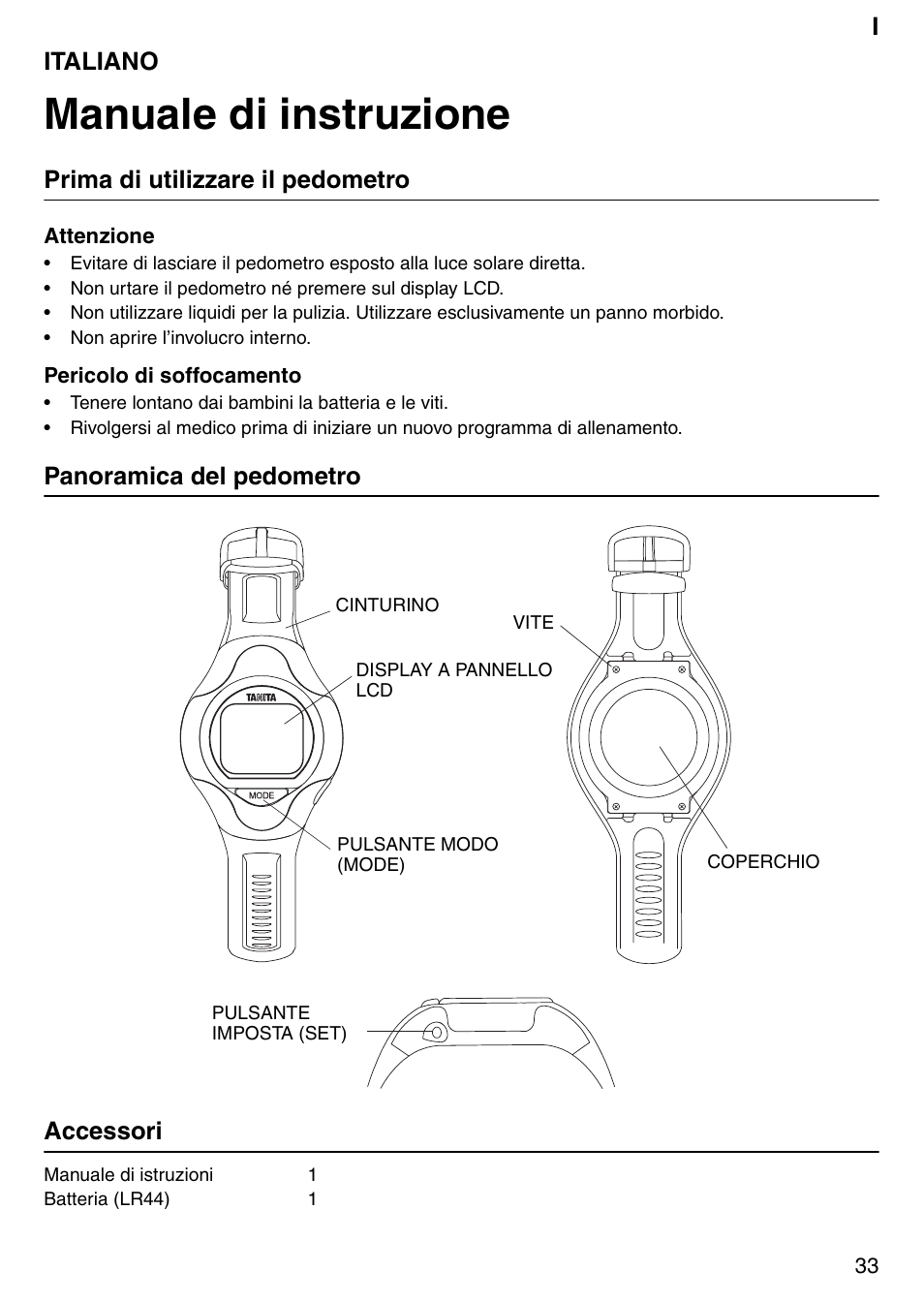 Manuale di instruzione | Tanita Step PD642 User Manual | Page 33 / 72