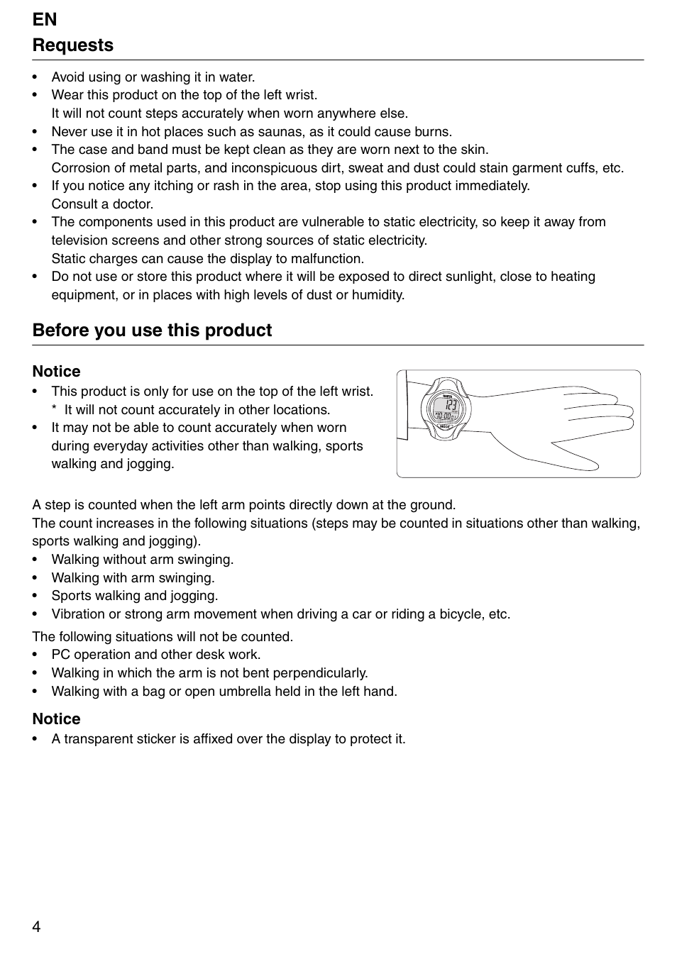 En requests, Before you use this product | Tanita Step PD642 User Manual | Page 4 / 72