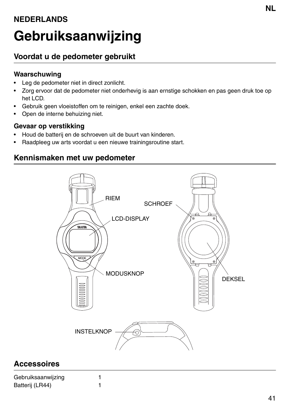 Gebruiksaanwijzing | Tanita Step PD642 User Manual | Page 41 / 72