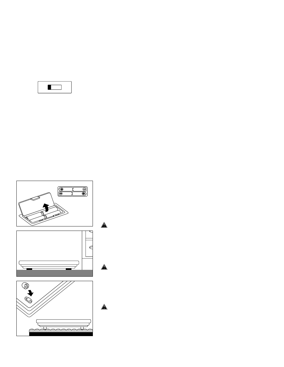 Preparations before use, Useful features of the bf-542, Inserting the batteries | Positioning the monitor, Attaching the support feet (carpet use only) | Tanita BF-542 User Manual | Page 6 / 11