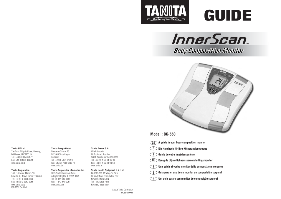 Tanita InnerScan BC550 User Manual | 15 pages