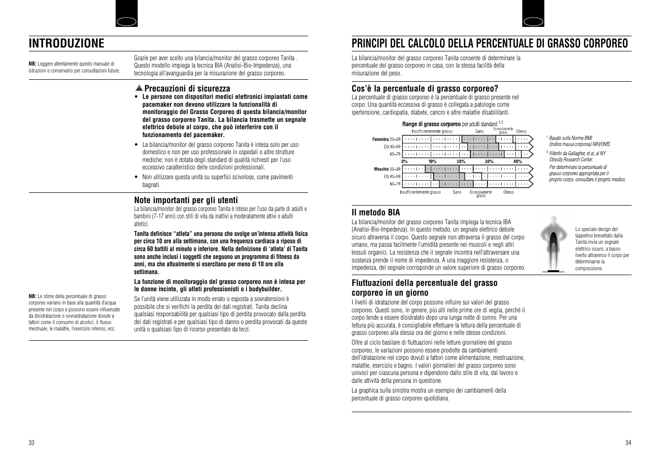 Introduzione | Tanita UM-030 User Manual | Page 19 / 30