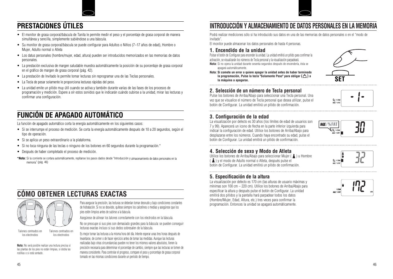 Prestaciones útiles función de apagado automático | Tanita UM-030 User Manual | Page 25 / 30