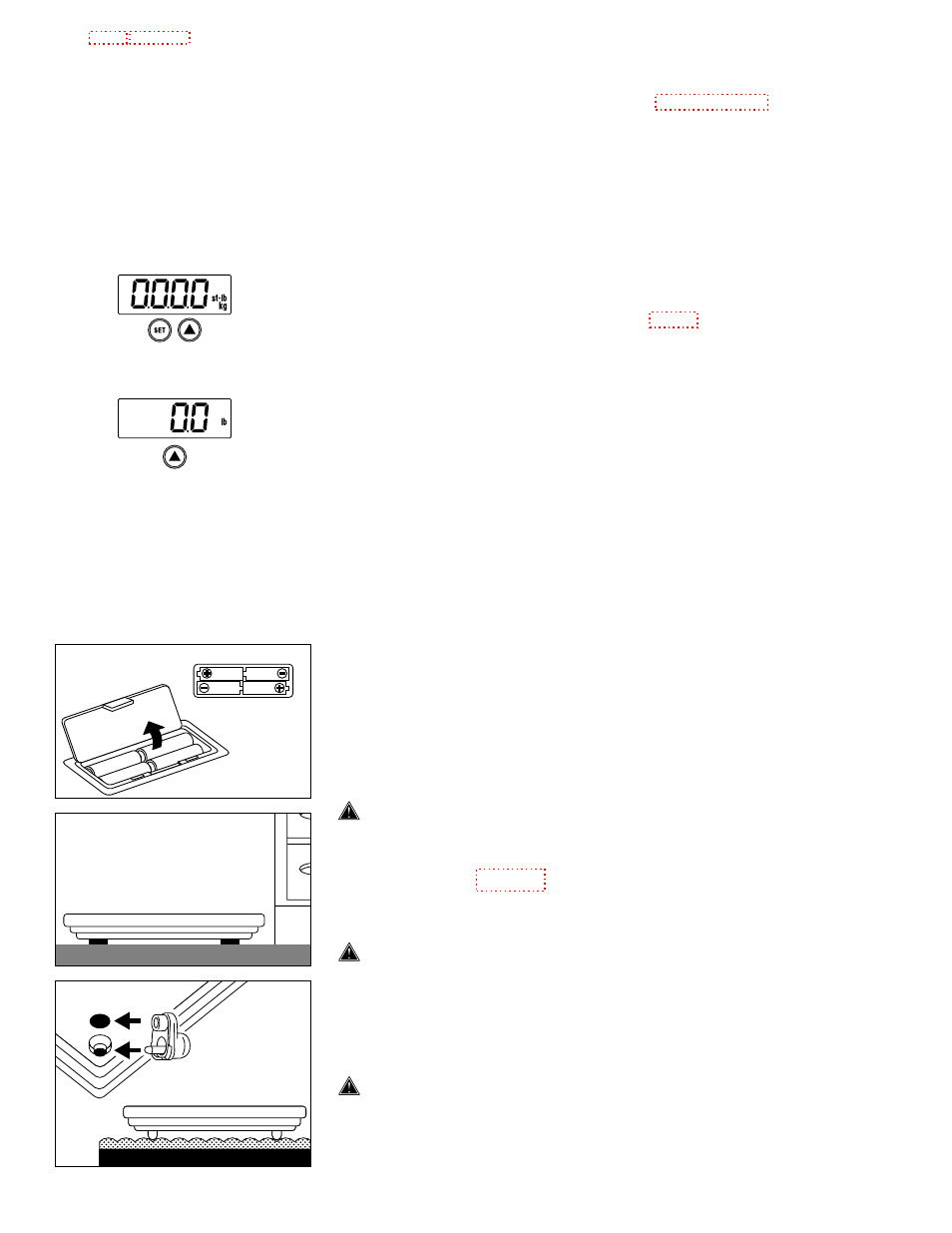 Preparations before use, Useful features of the bf-541, Inserting the batteries | Positioning the monitor, Attaching the support feet (carpet use only) | Tanita BF-541 User Manual | Page 6 / 11