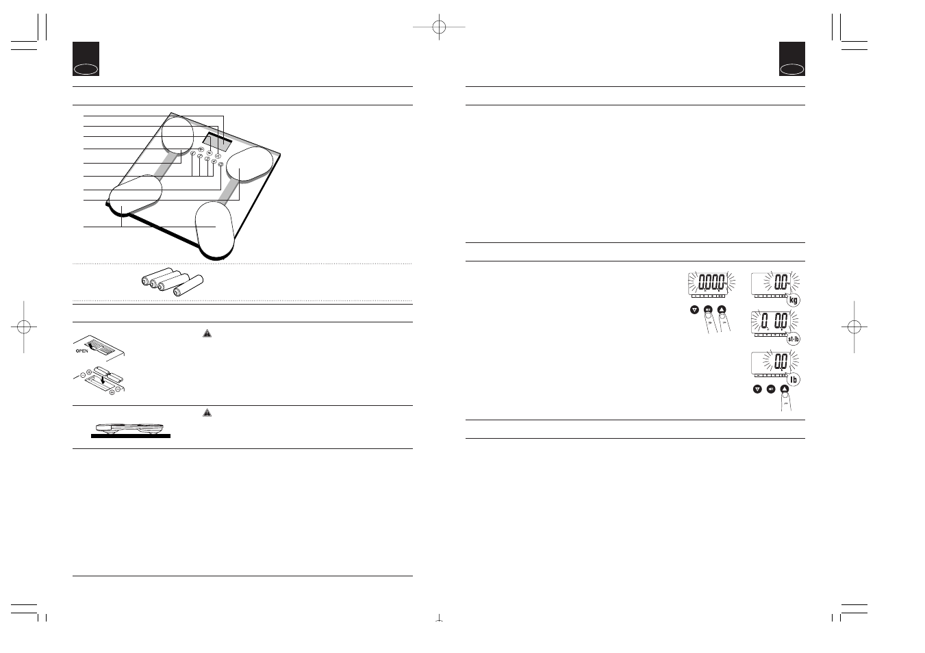 Features and functions preparations before use | Tanita BF-576 User Manual | Page 3 / 5