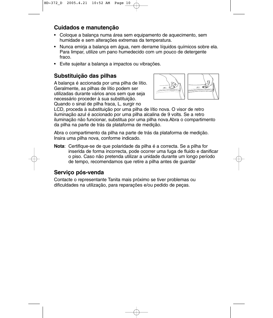 Tanita HD-372F User Manual | Page 10 / 24