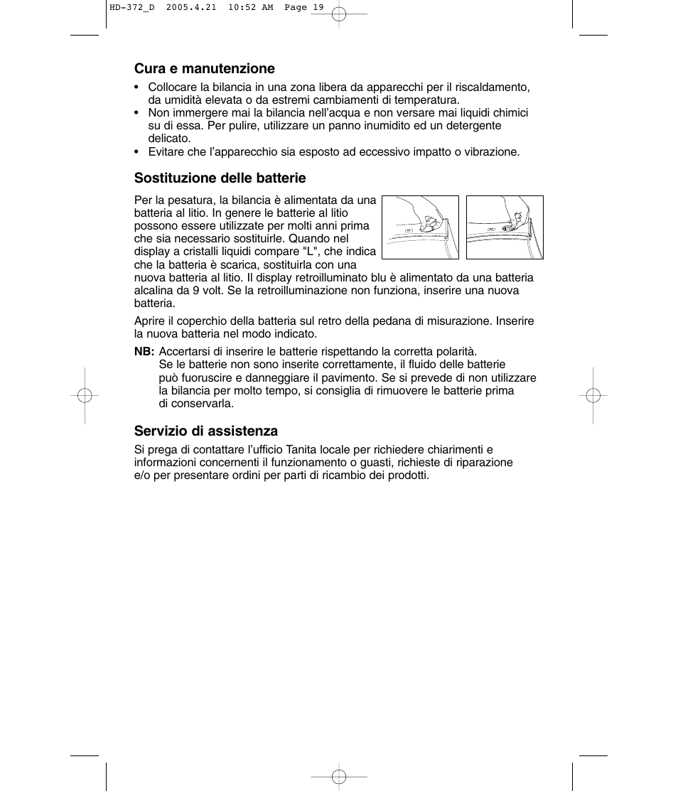 Tanita HD-372F User Manual | Page 19 / 24