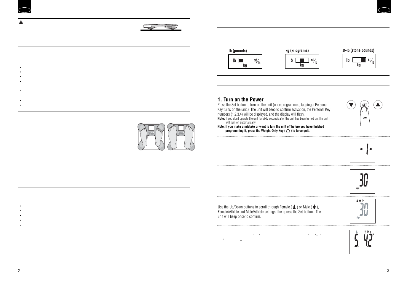 Getting accurate readings, Automatic shut-down function, Switching the weight mode | Tanita INNERSCAN BC-531 User Manual | Page 3 / 4