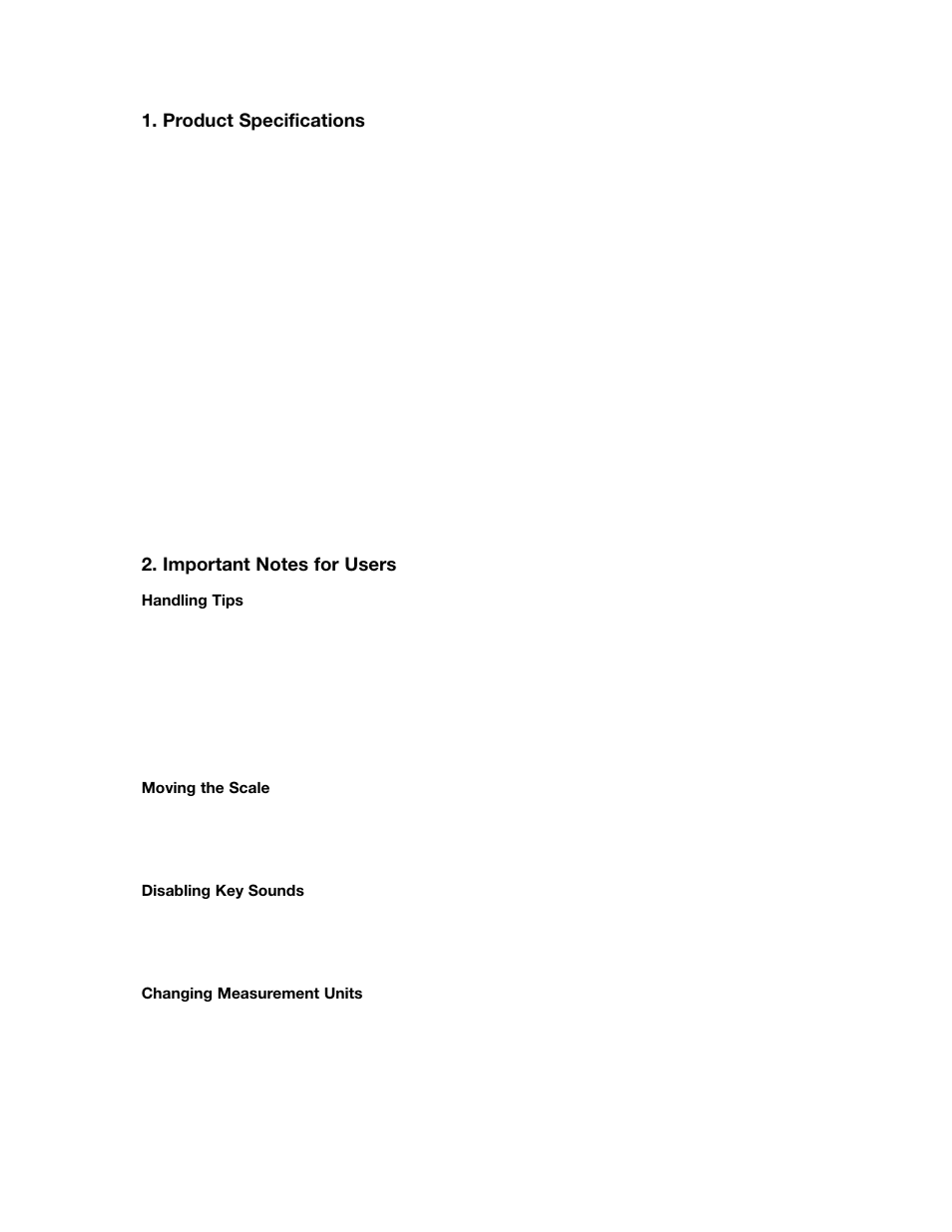 Product specifications | Tanita WB-300 User Manual | Page 2 / 14