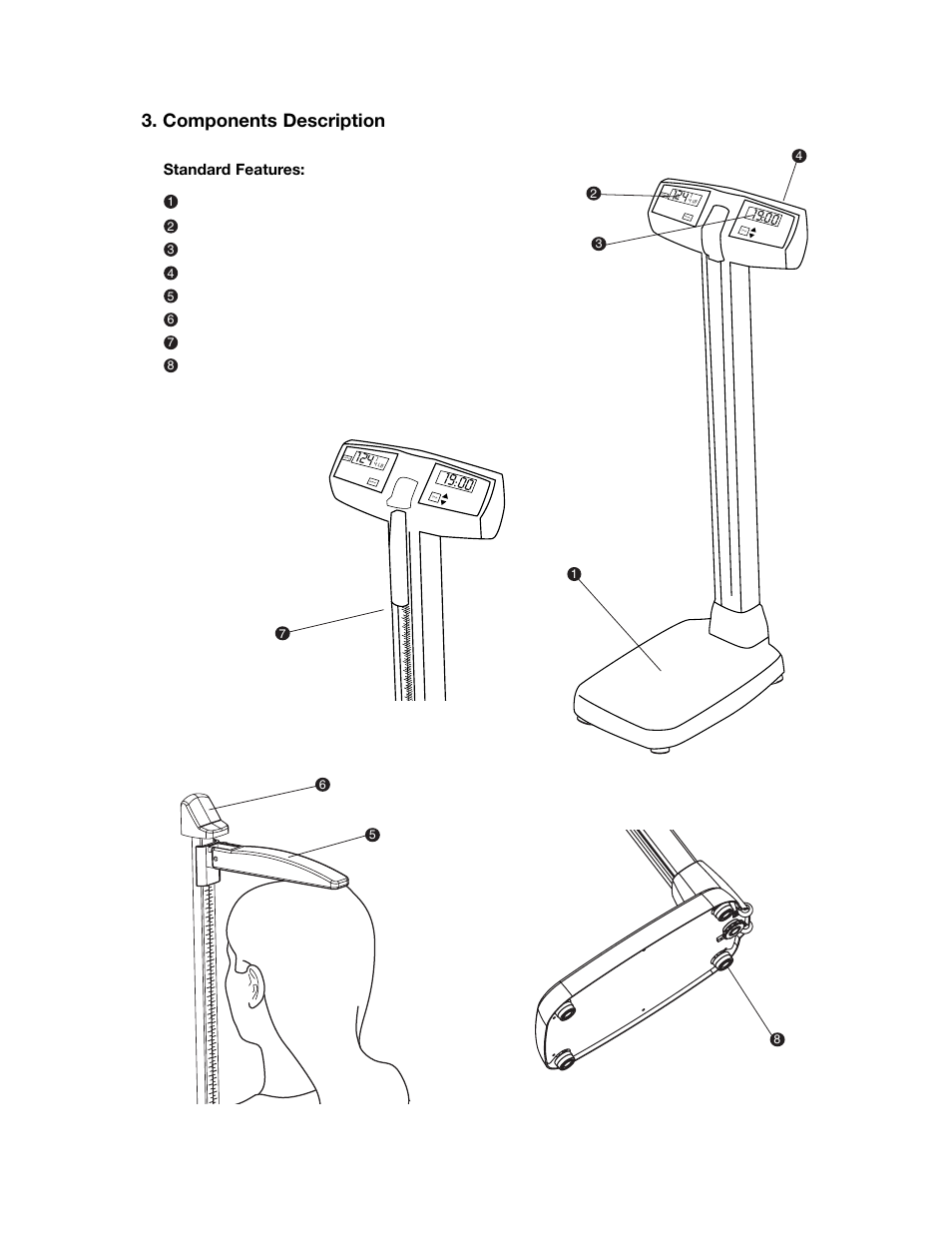 Components description, Wb-300 | Tanita WB-300 User Manual | Page 3 / 14