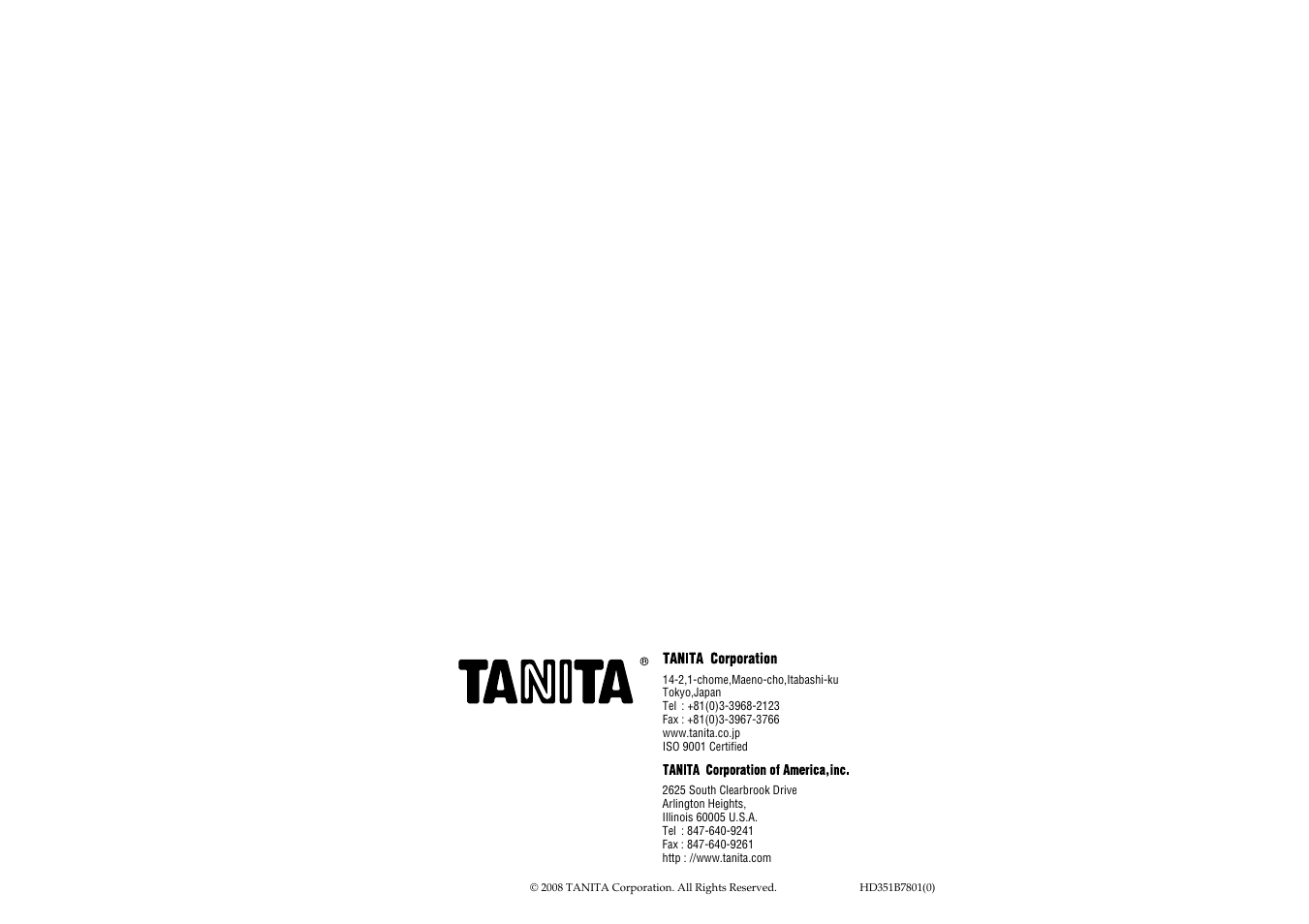 Tanita HD-351BT User Manual | Page 15 / 15