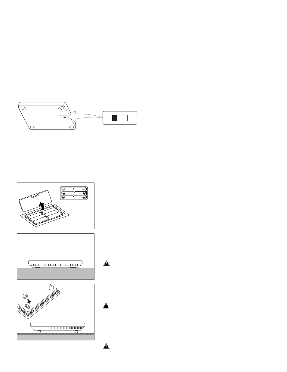 Useful features of the tbf-521, Preparations before use, Switching the weight mode (lb, kg, st-lb) | Inserting the batteries, Positioning the monitor, Attaching the support feet (carpet use only) | Tanita TBF-521 User Manual | Page 6 / 12