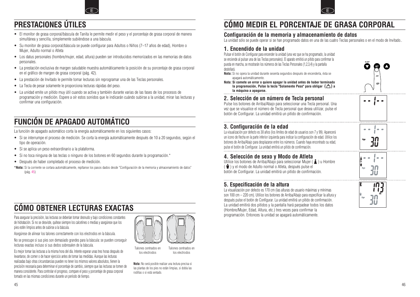 Prestaciones útiles función de apagado automático | Tanita BF-666 User Manual | Page 25 / 30