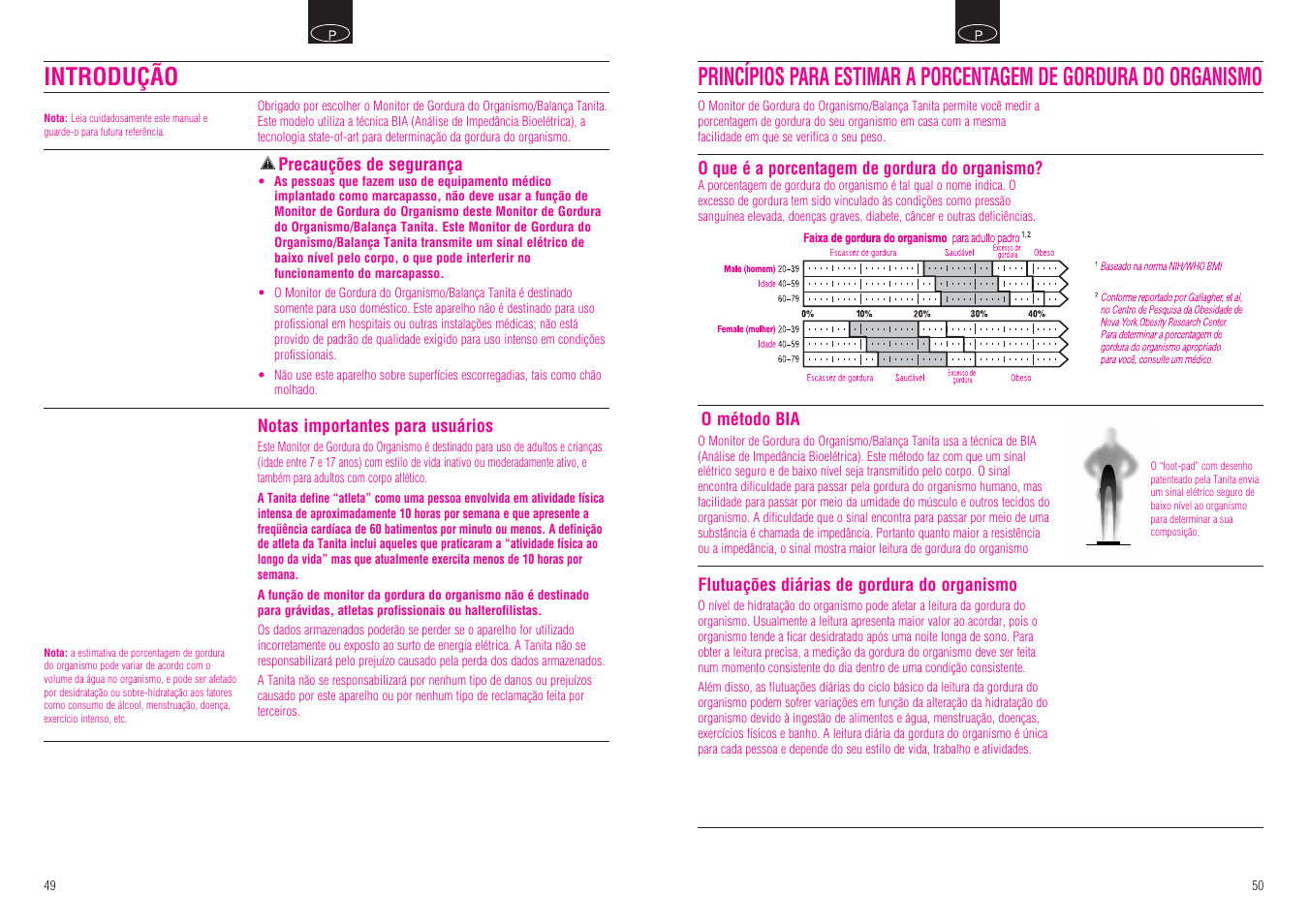 Introdução | Tanita BF-666 User Manual | Page 27 / 30