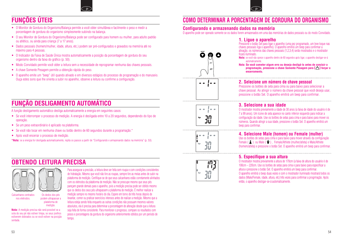 Funções úteis função desligamento automático | Tanita BF-666 User Manual | Page 29 / 30