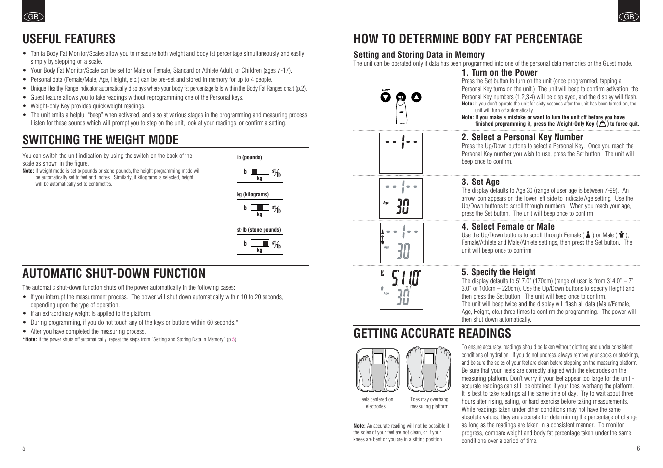 Tanita BF-666 User Manual | Page 5 / 30