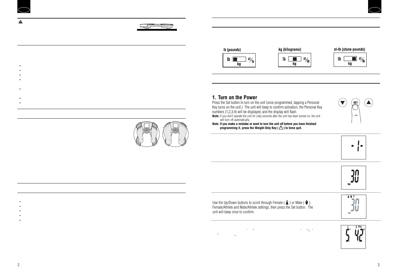 Getting accurate readings, Automatic shut-down function, Switching the weight mode | Tanita INNER SCAN BC-532 User Manual | Page 3 / 5