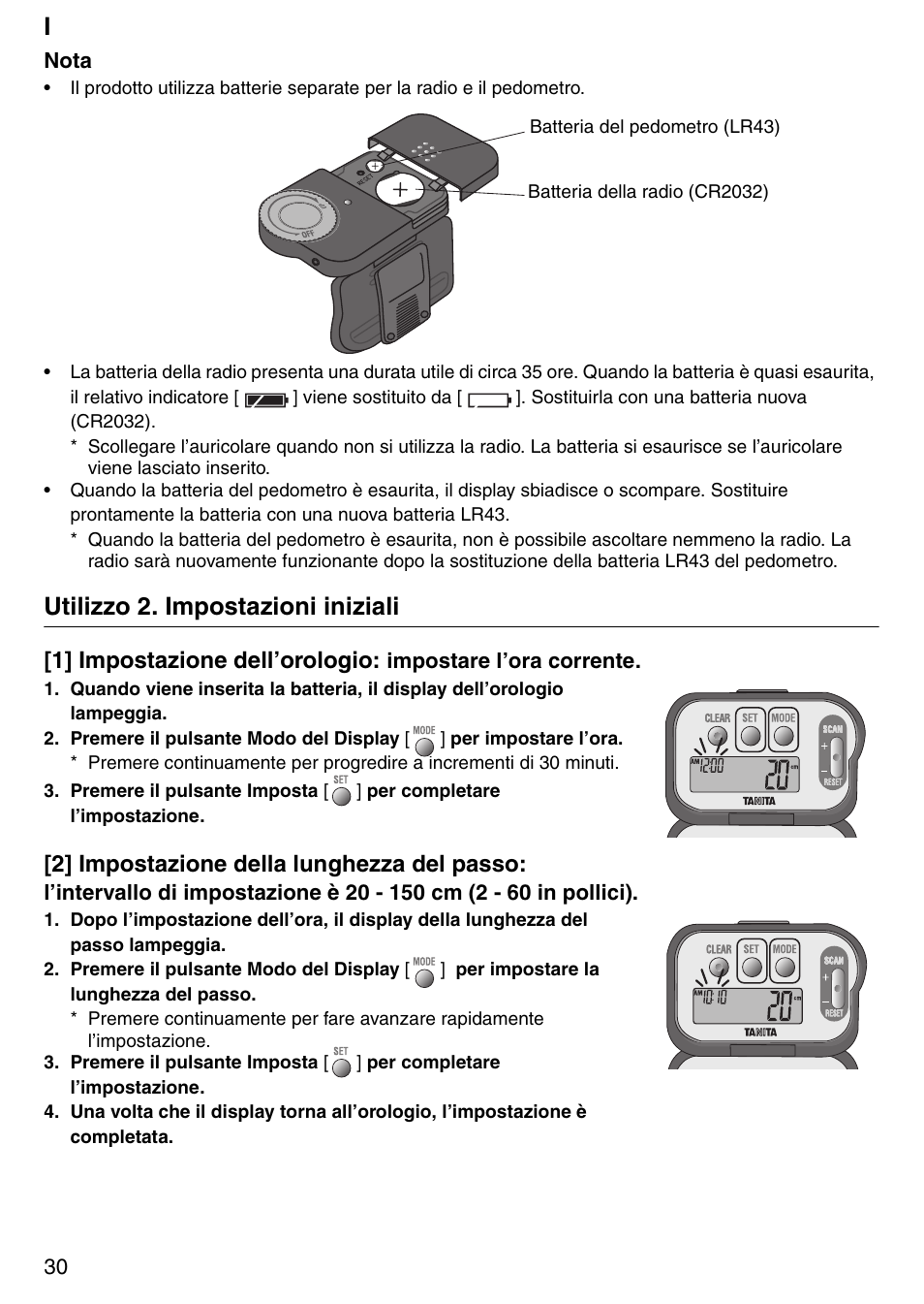 Utilizzo 2. impostazioni iniziali | Tanita PD640 User Manual | Page 30 / 60