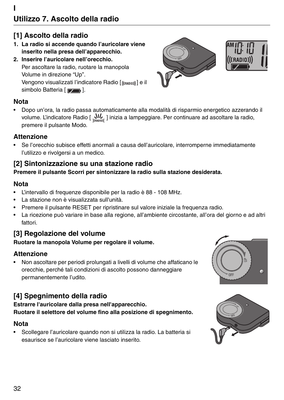 Iutilizzo 7. ascolto della radio | Tanita PD640 User Manual | Page 32 / 60