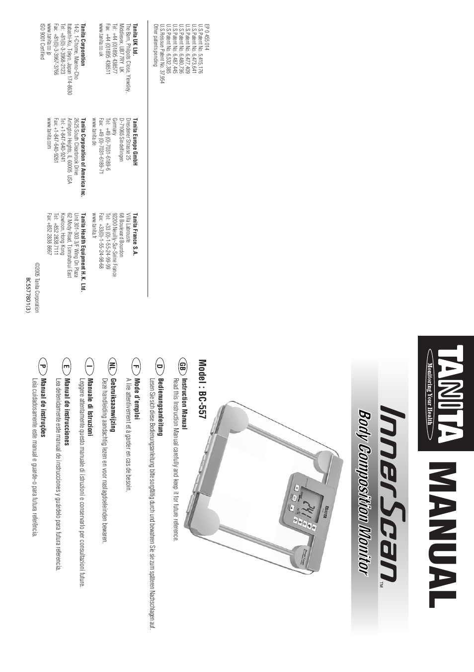 Tanita InnerScan BC-557 User Manual | 23 pages