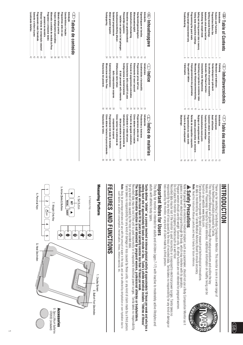 Tanita InnerScan BC-557 User Manual | Page 2 / 23