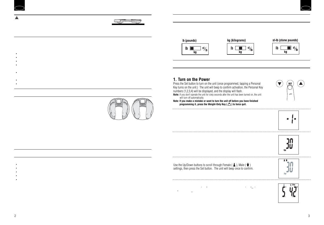 Getting accurate readings, Automatic shut-down function, Switching the weight mode | Tanita Body Composition Monitor BC-530 User Manual | Page 3 / 4