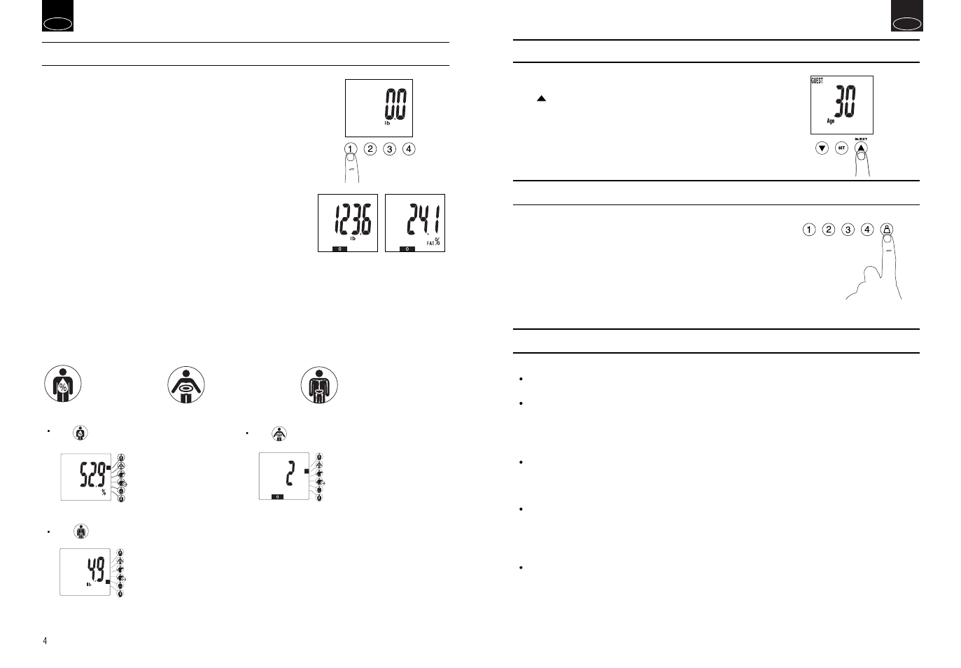 Troubleshooting, Taking body composition readings | Tanita Body Composition Monitor BC-530 User Manual | Page 4 / 4