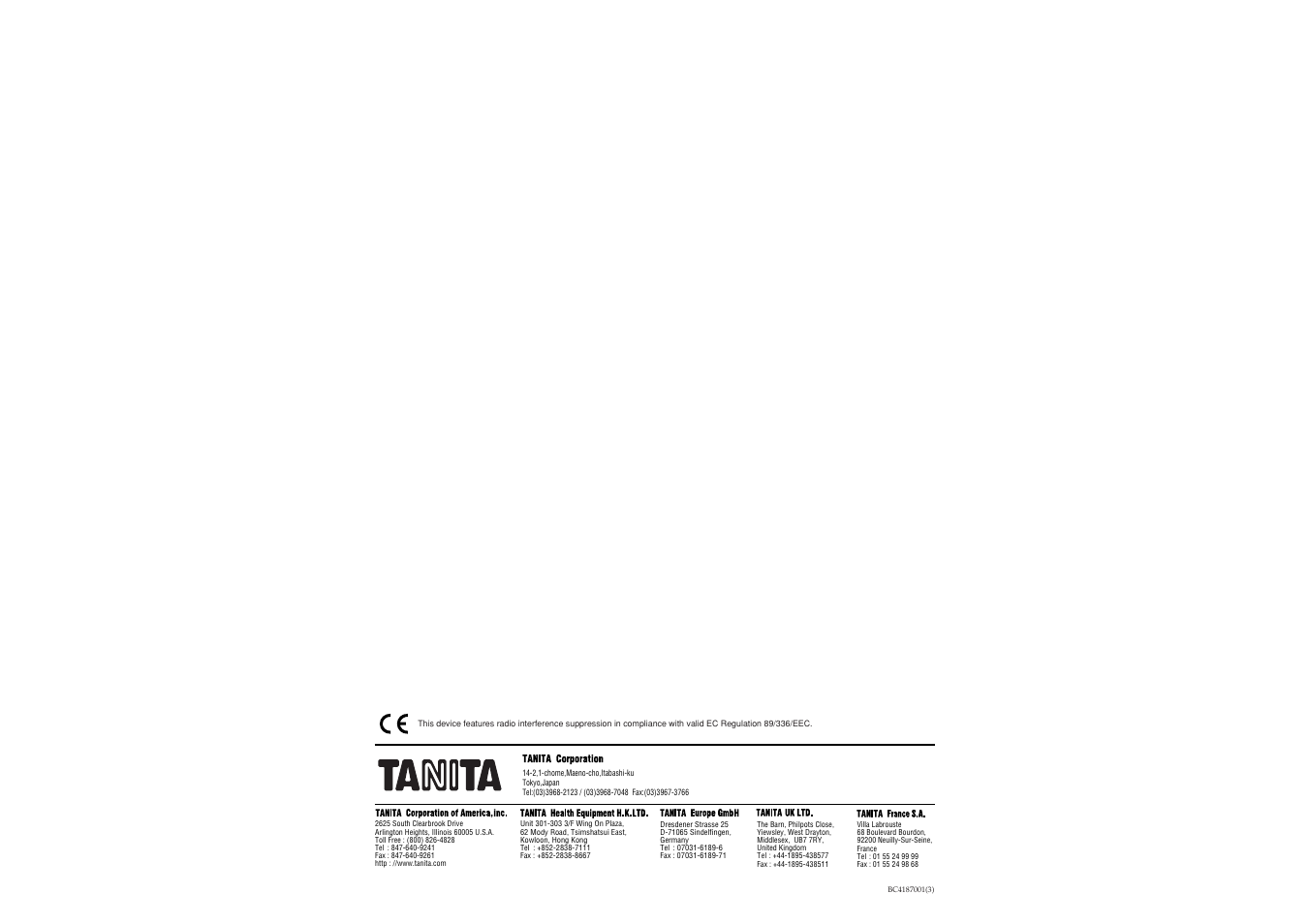 Tanita BC-41 User Manual | Page 23 / 23