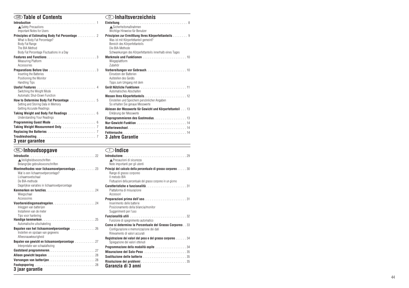 Tanita BF-662 User Manual | Page 2 / 10