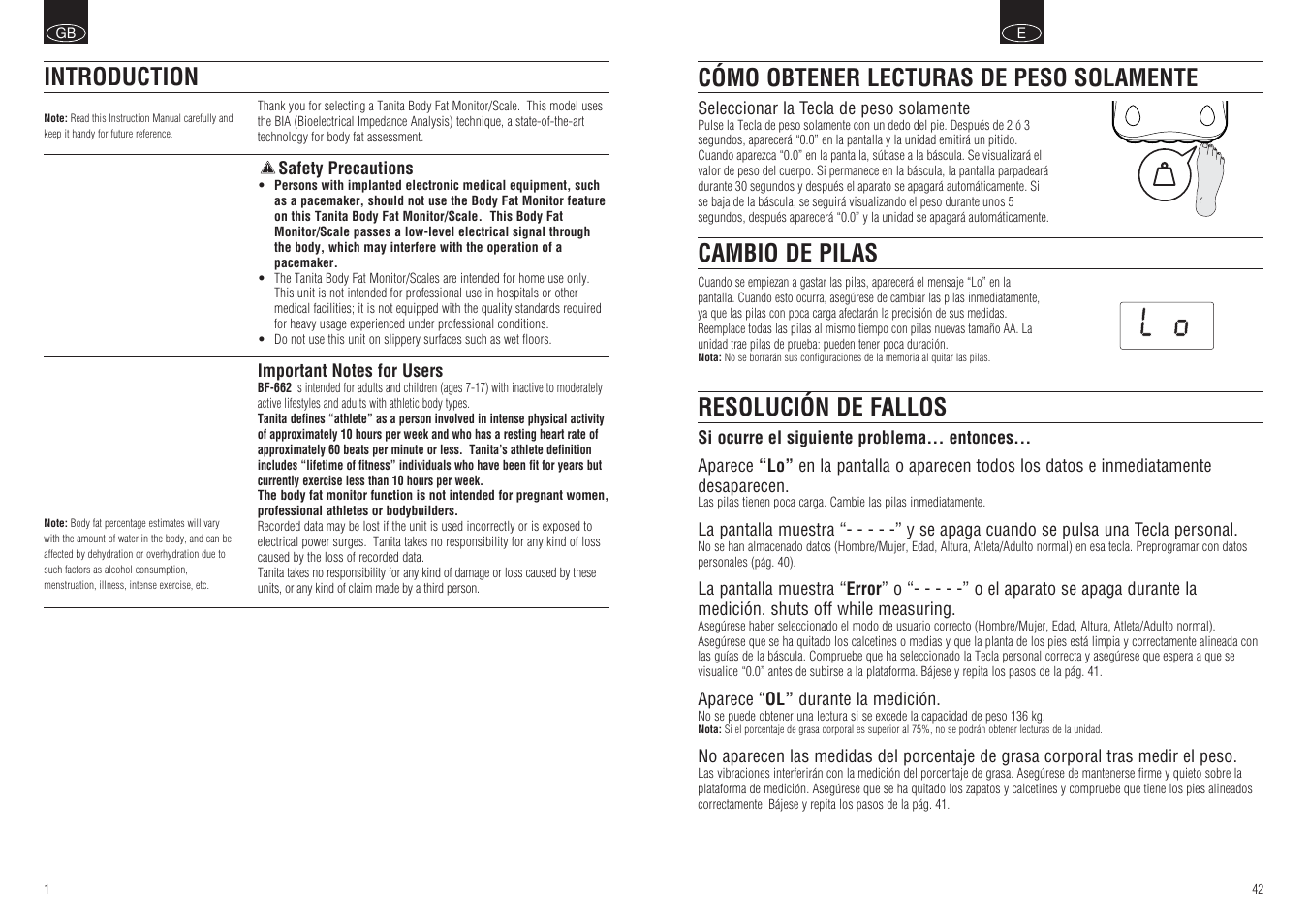 Introduction | Tanita BF-662 User Manual | Page 3 / 10