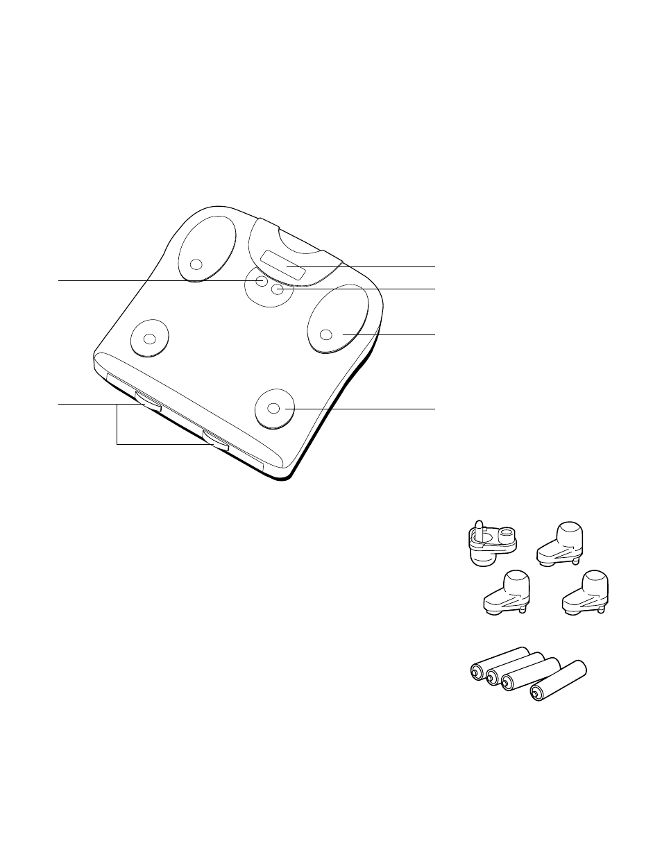 Features and functions, Components, Measuring platform | Accessories | Tanita TBF-622 User Manual | Page 5 / 11