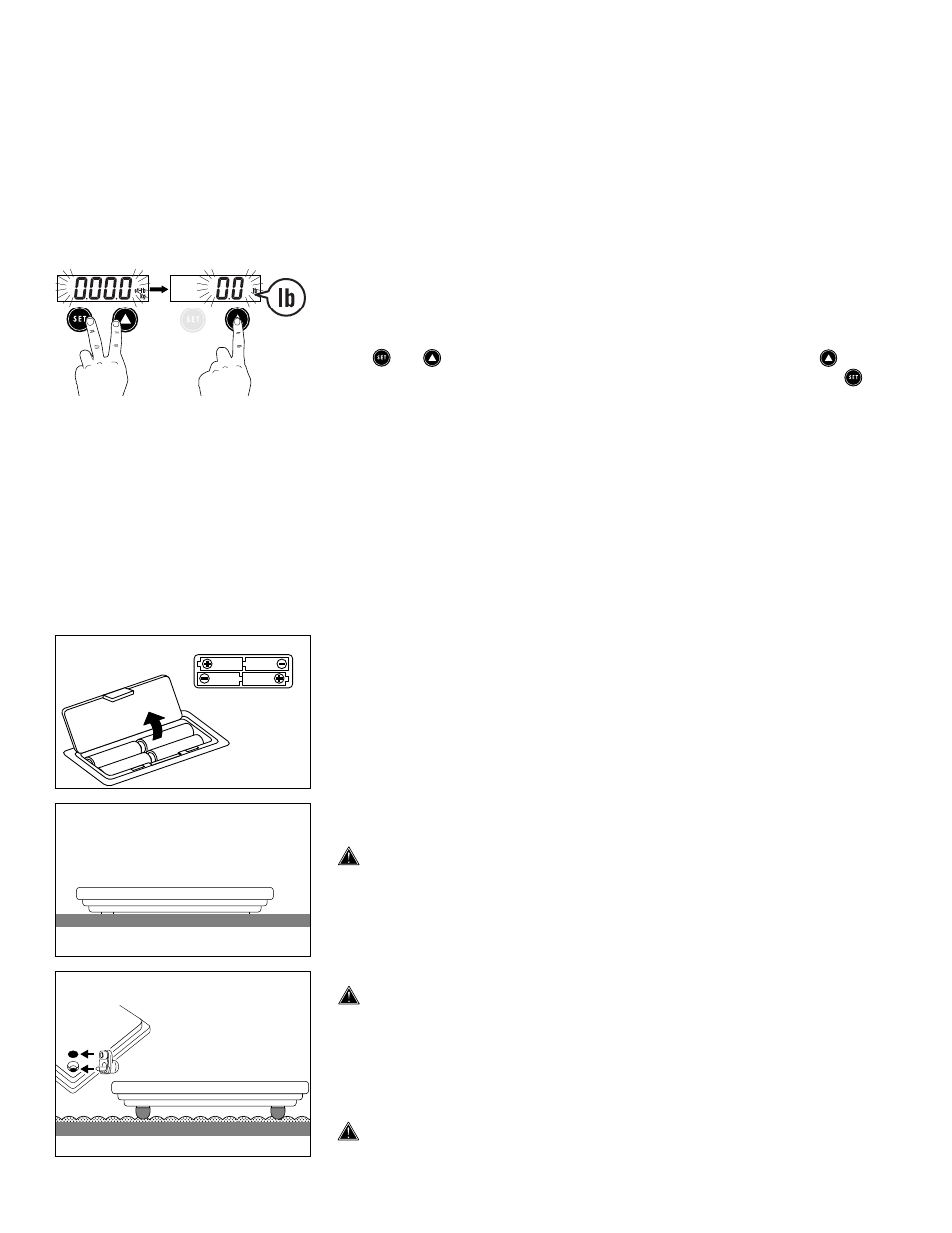 Preparations before use, Useful features of the tbf-622, Inserting the batteries | Positioning the monitor, Attaching the support feet (carpet use only) | Tanita TBF-622 User Manual | Page 6 / 11