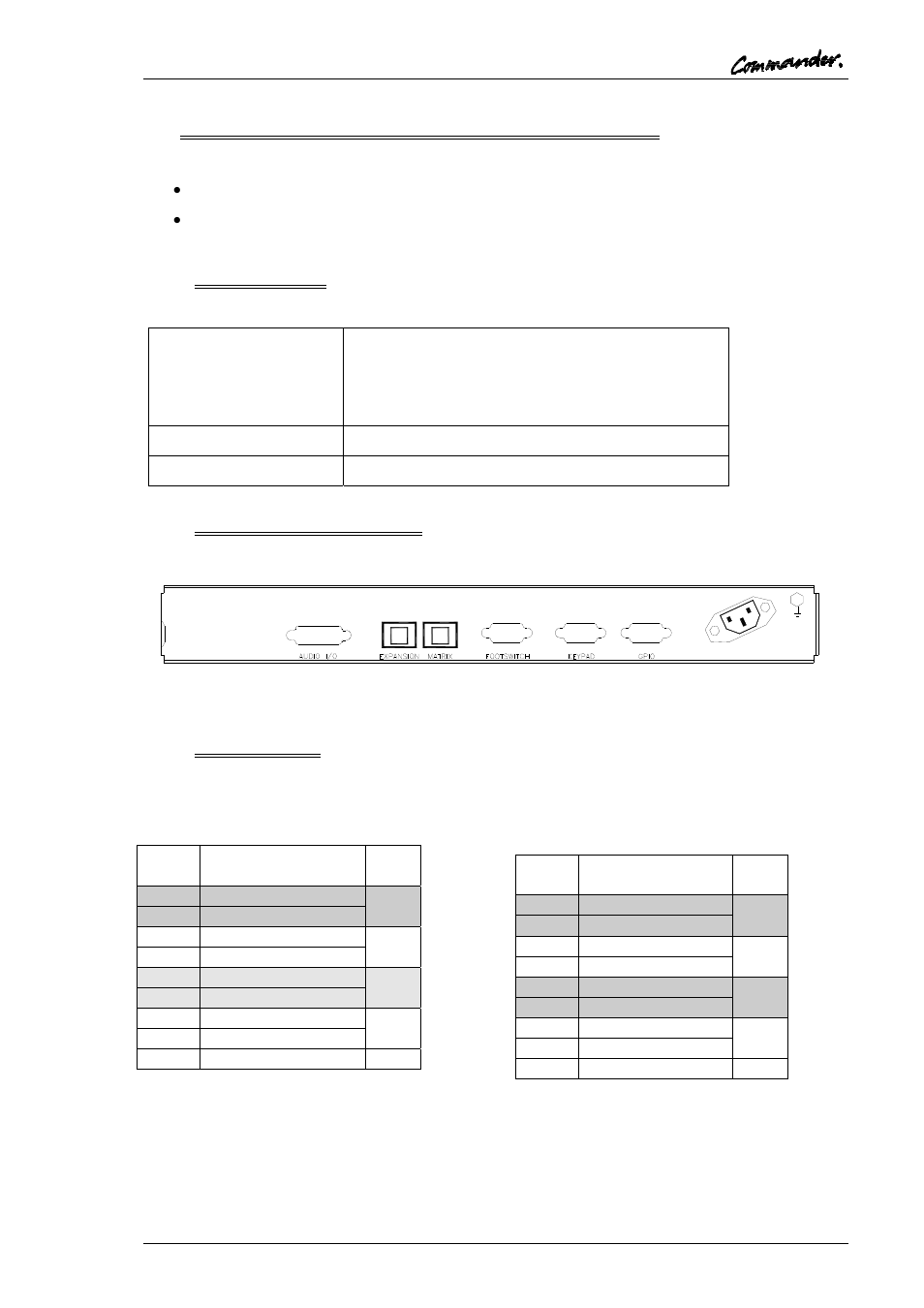 1 specification, Rear connecor layout, 3 connections | Trilogy Touch Technology Trilogy Commander Digital Intercom 9 User Manual | Page 43 / 81