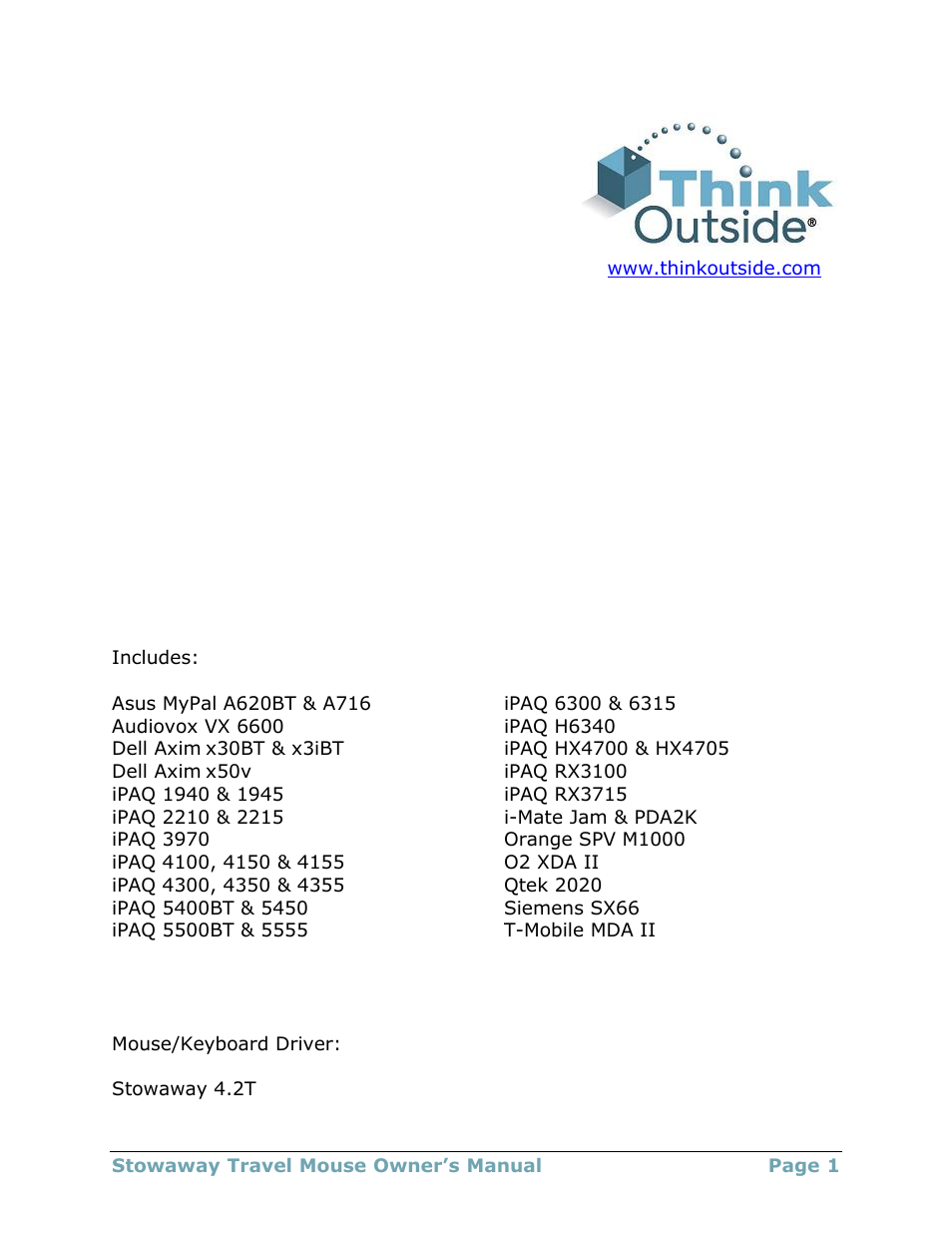 Think Outside 4.2T User Manual | 29 pages